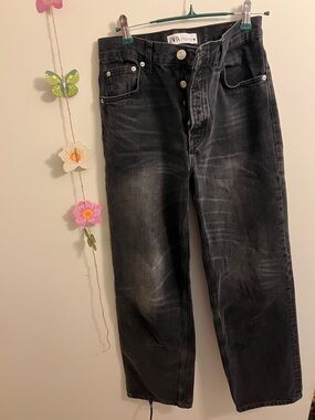 ZARA Faded Wide Leg Jeans